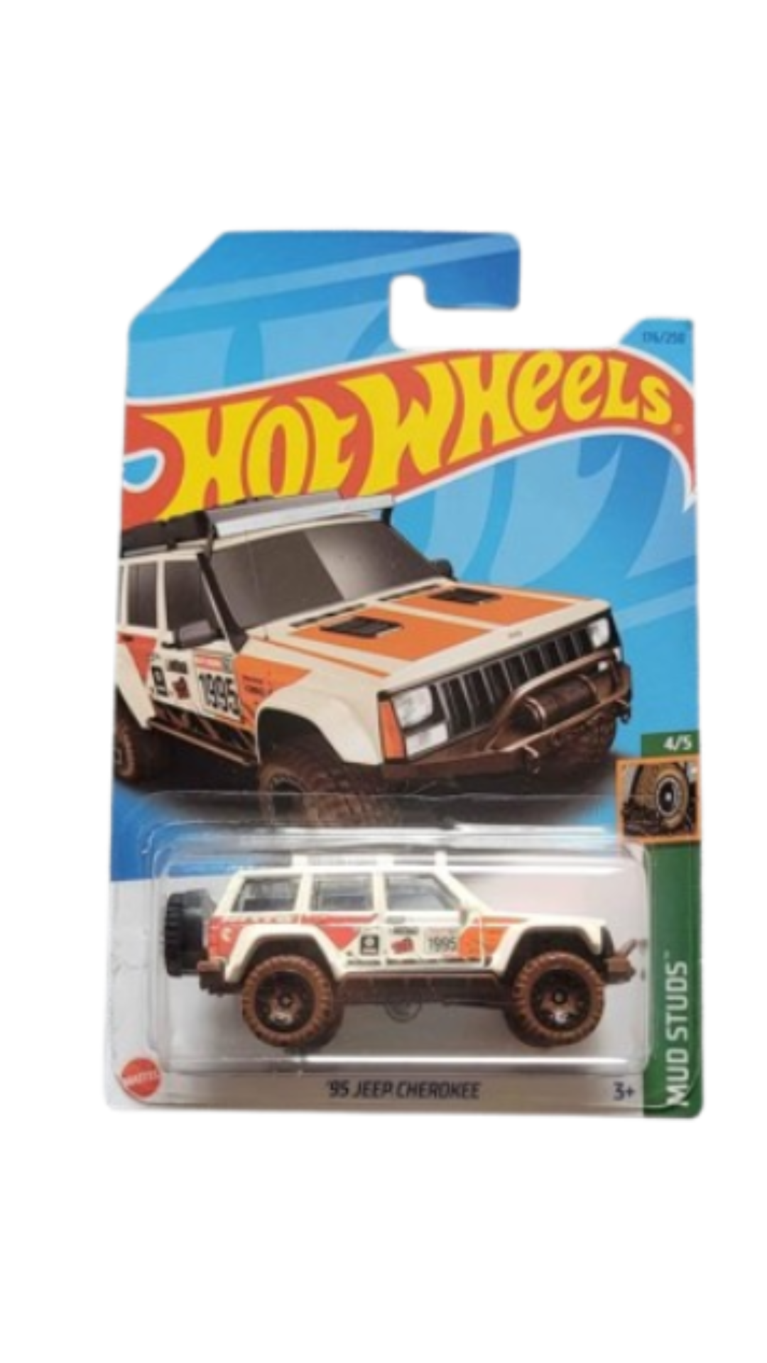 Hot Wheels Mainline '95 Jeep Cherokee 4/5 Mud Studs**TREASURE HUNT**